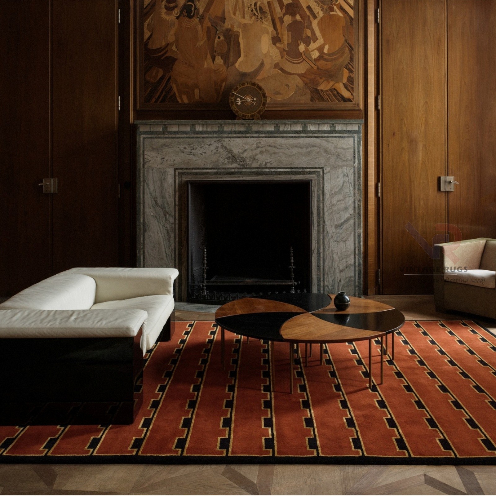 Nordic Knots Gild Red Wool Rug 8×10 Hand-Tufted Modern Scandinavian Geometric