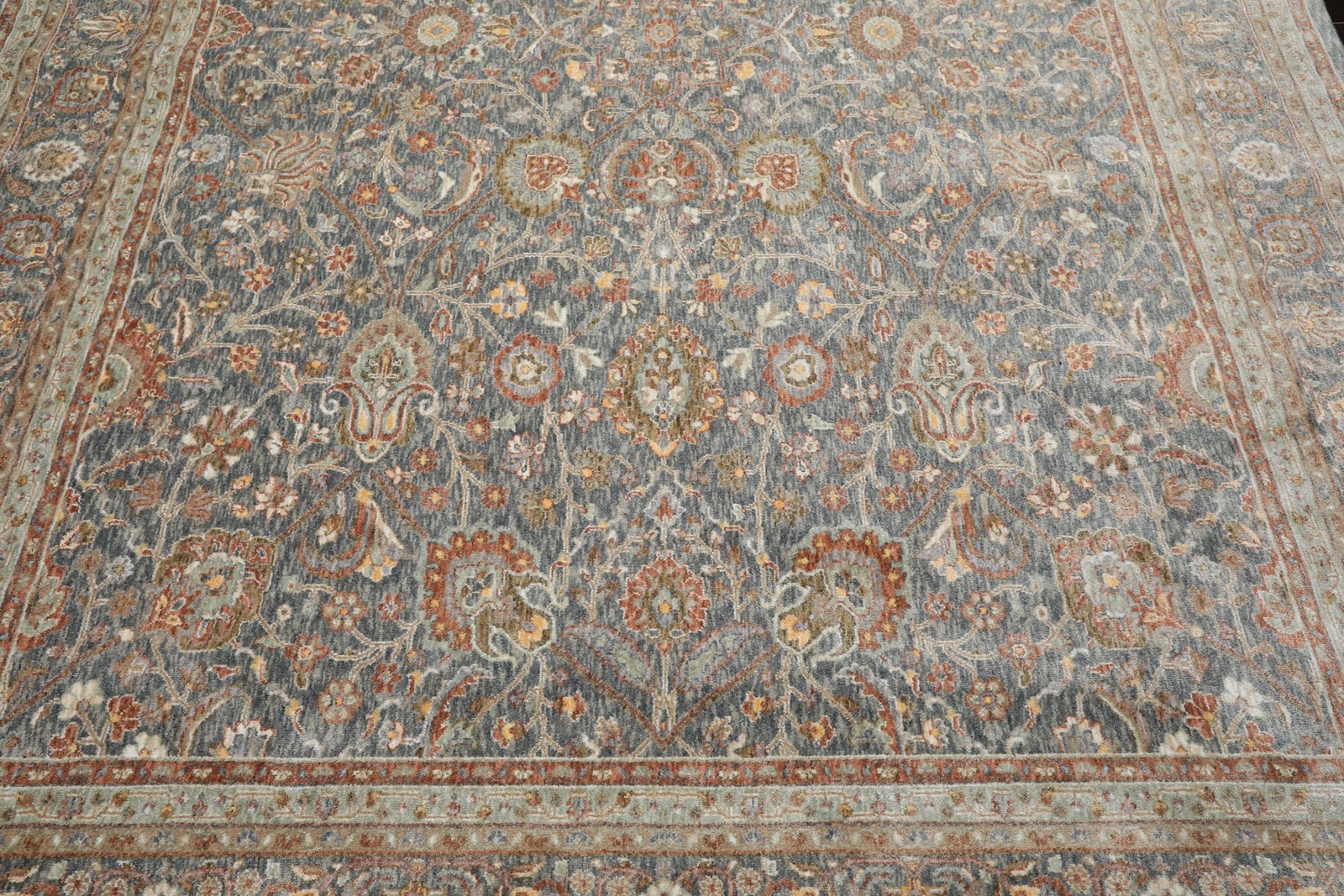 Multi Sizes Slate Traditional Dense Pile Silky Sheen Rug