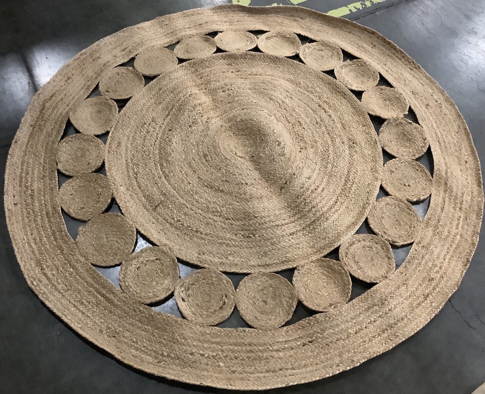 NATURAL 5′-0″ x 5′-0″ Broken Thread Rug, Reduced Price 1172670469 NF364A-5R