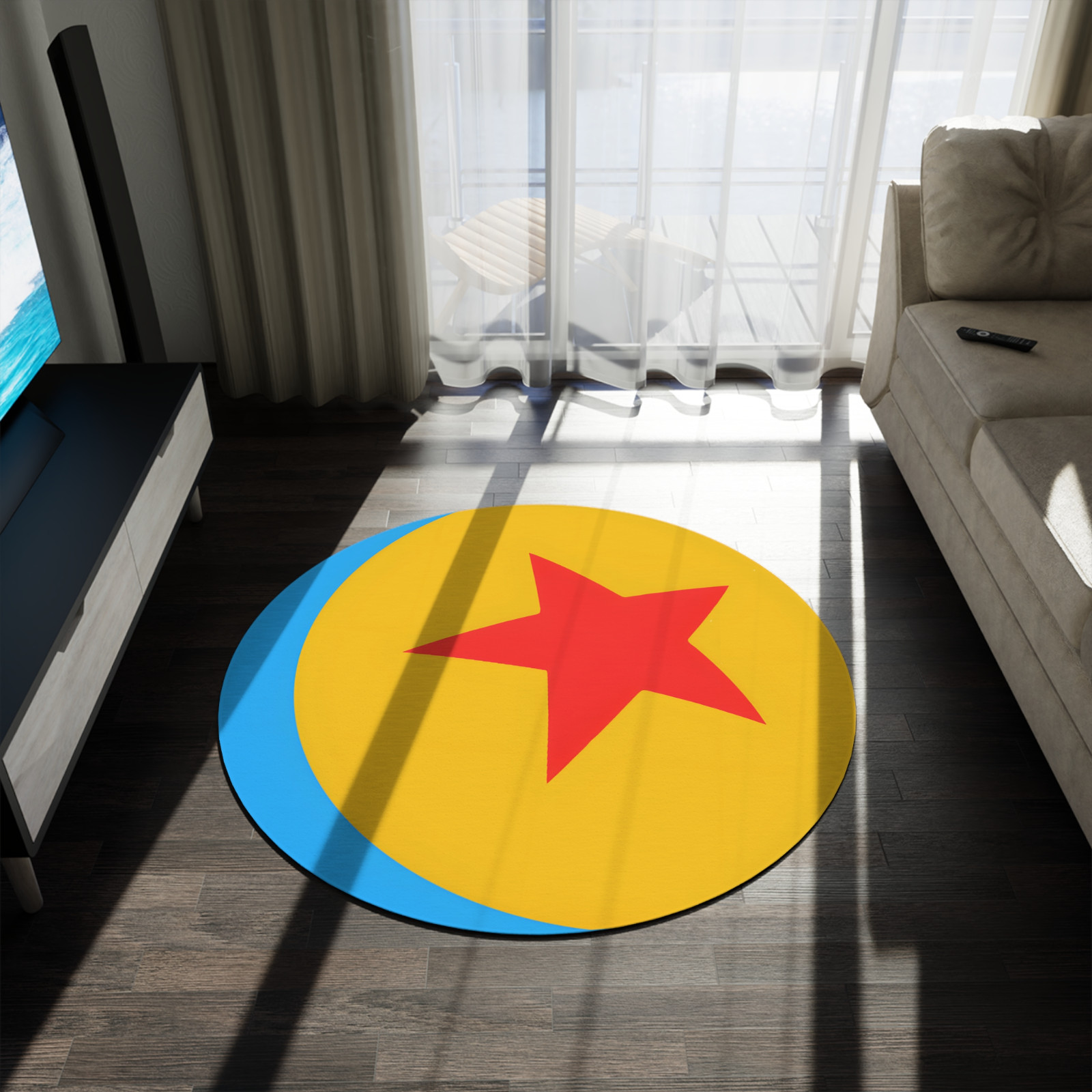 Pixar Ball Luxo Round Toy Story Rug Soft Kids Playroom Rug Nursery Decor Buzz