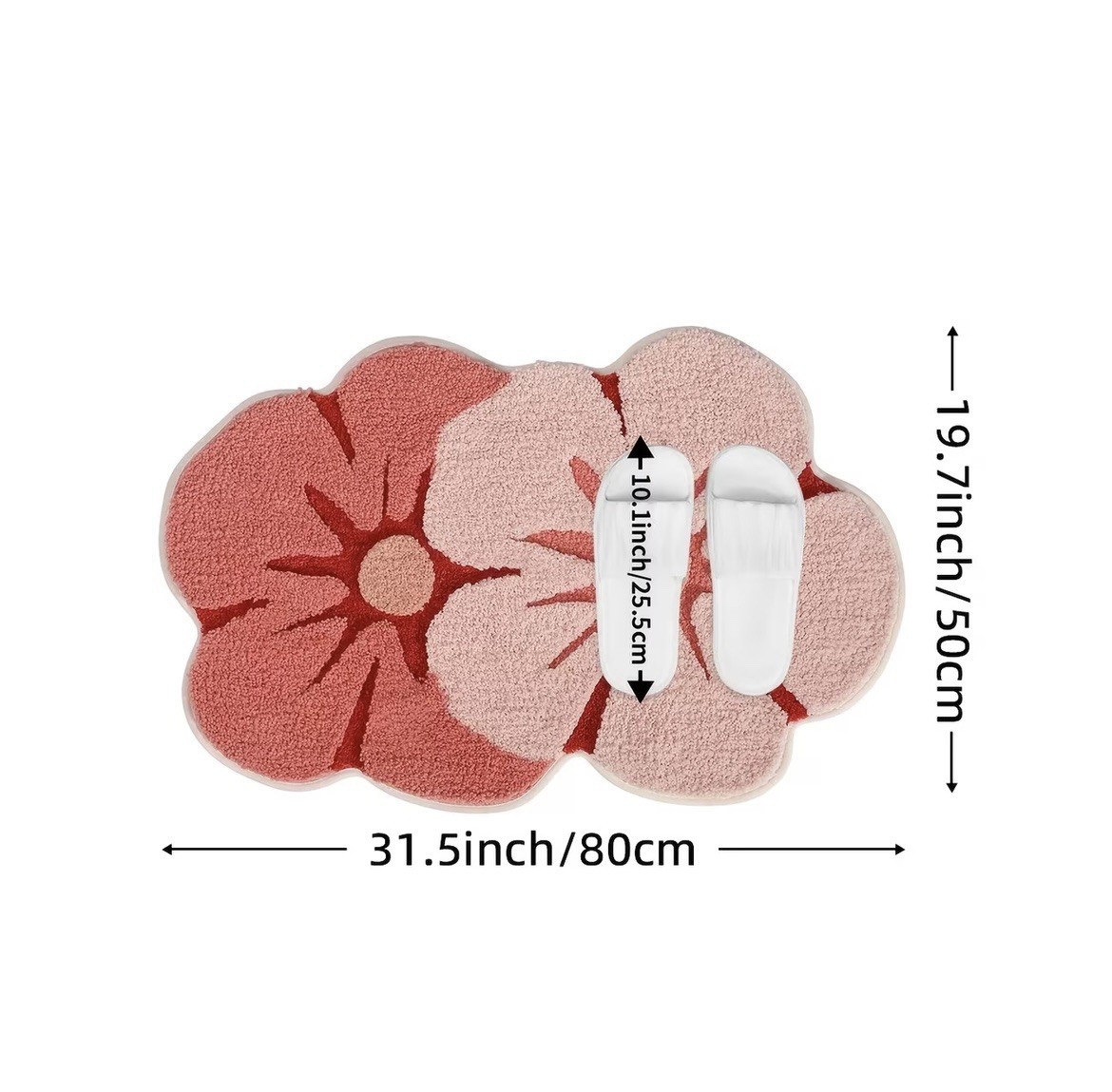 Pink Flower Shaped Rug/Bathroom Mat – For Home Decor