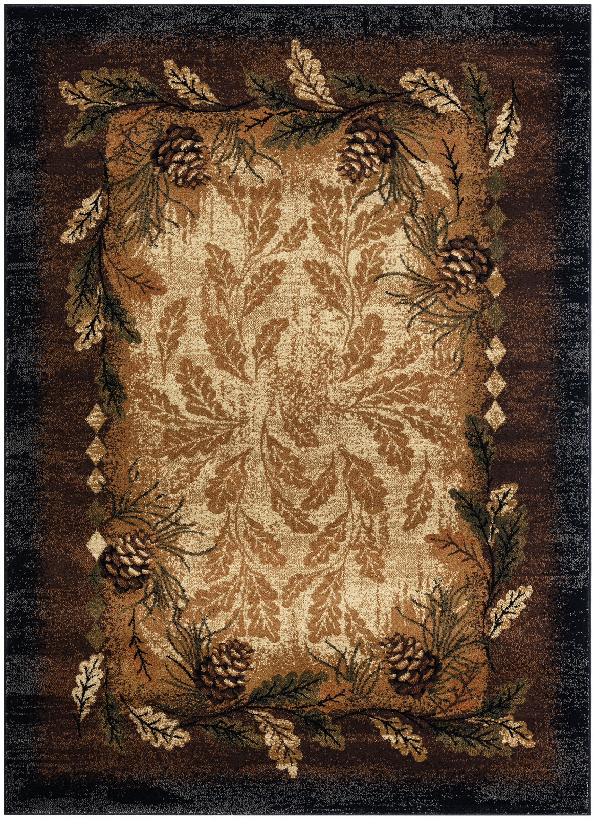 Lodge Cabin Rustic Forest Pinecone Area Rug **FREE SHIPPING**