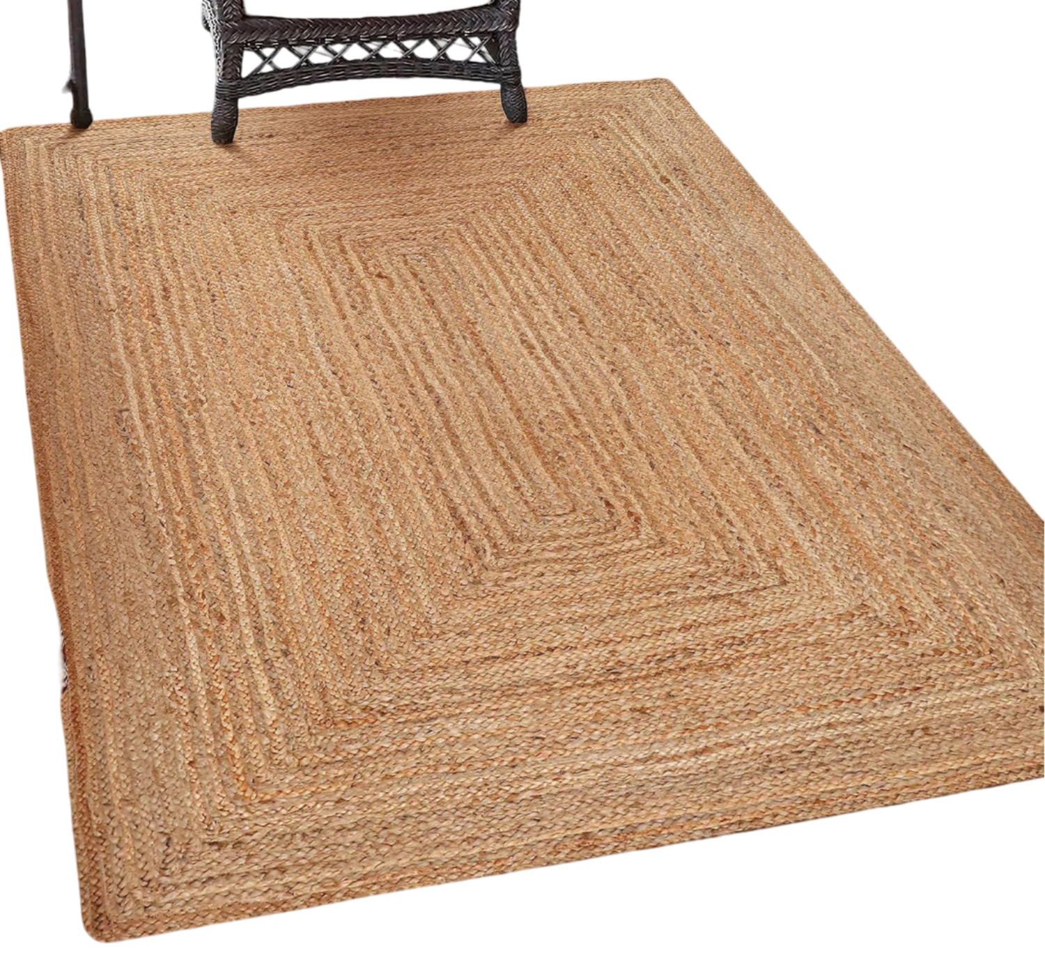 Natural Jute carpet Handmade Rectangular Area Rug Yoga Mat Home Decor Room