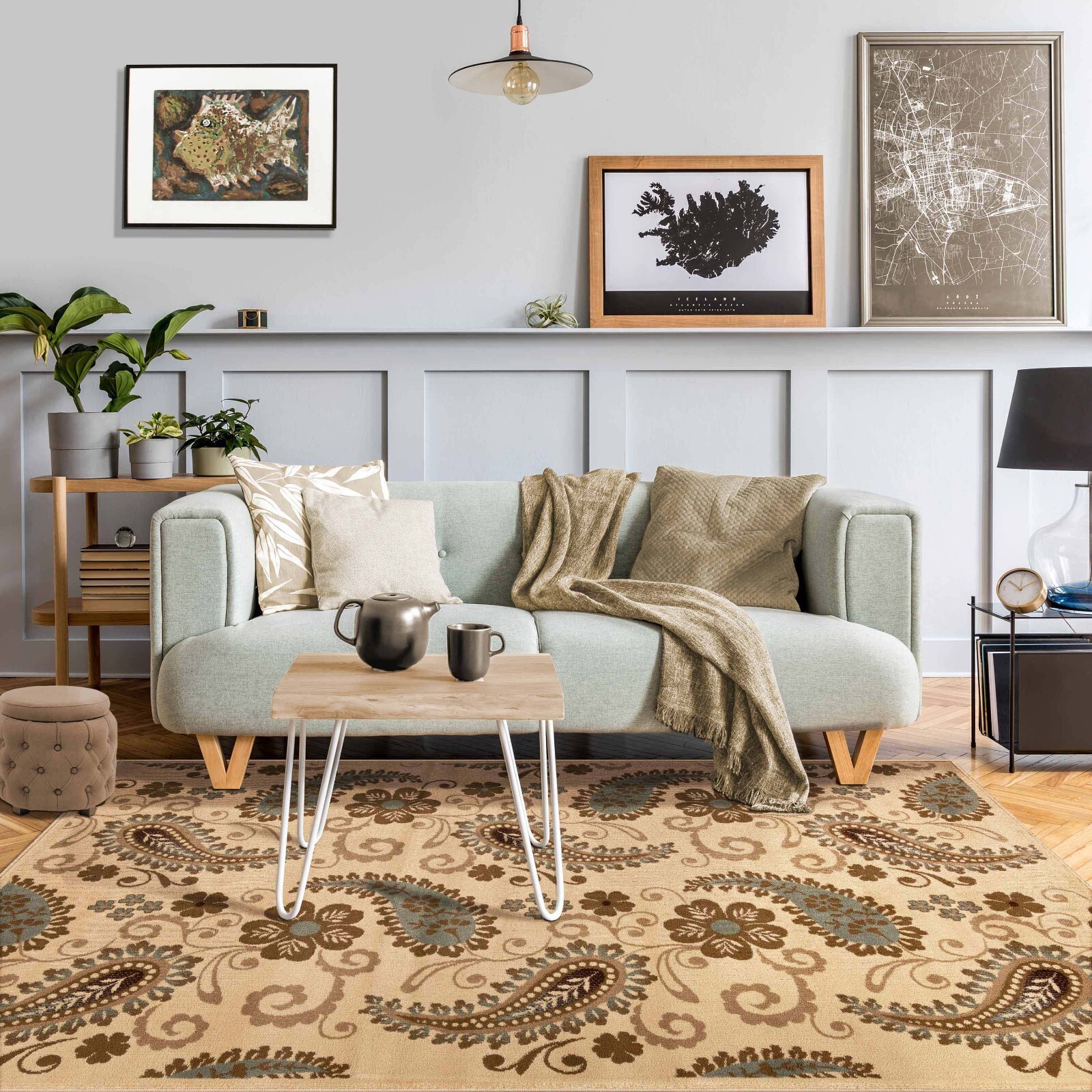 Parkway Paisley Vintage Floral Runner Hydrophobic Power-Loomed Indoor Area Rug