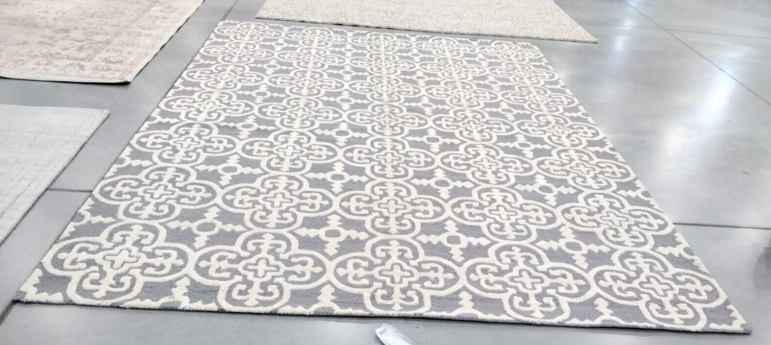 SILVER / IVORY 9′ X 12′ Back Stain Rug, Reduced Price 1172729277 CAM133D-9