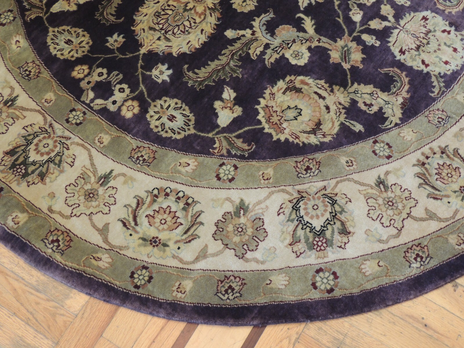 WOW! 6×6 ROUND Peshawar Oriental Area Rug wool hand-knotted Green PURPLE