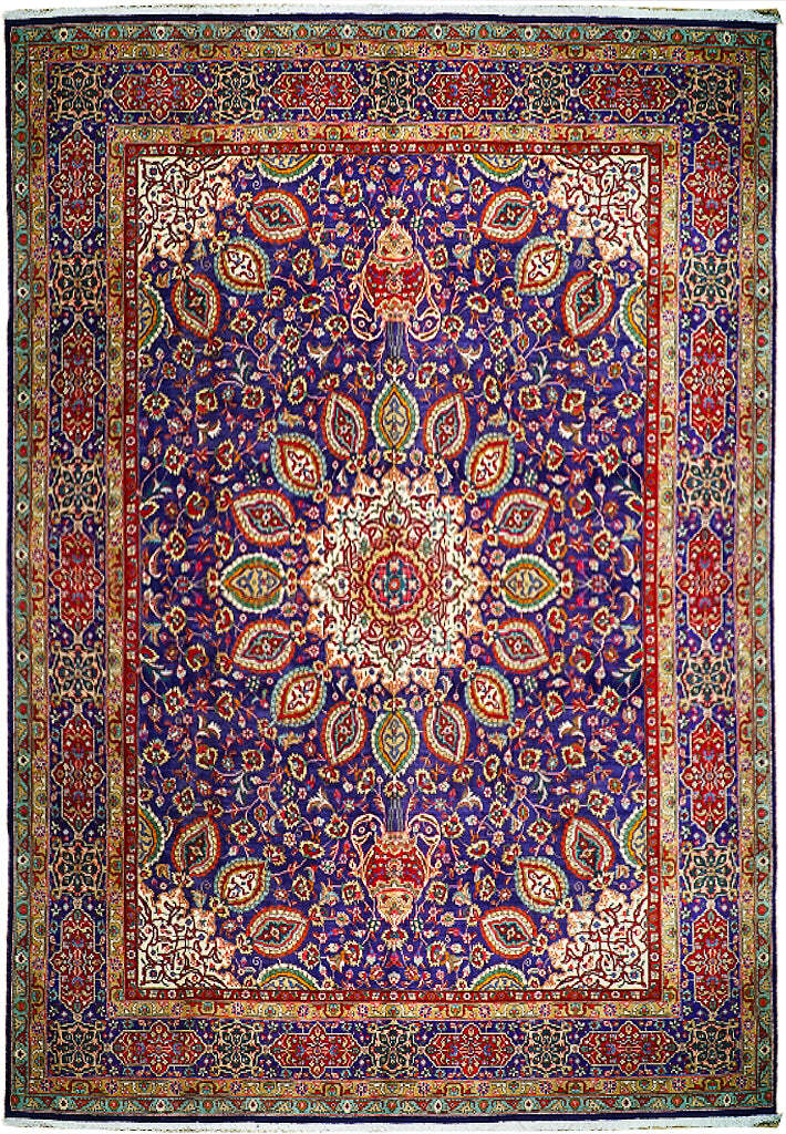 10×13′ Sheikh-Safi Traditional Tabreez Rug INDIGO PURPLE 74597