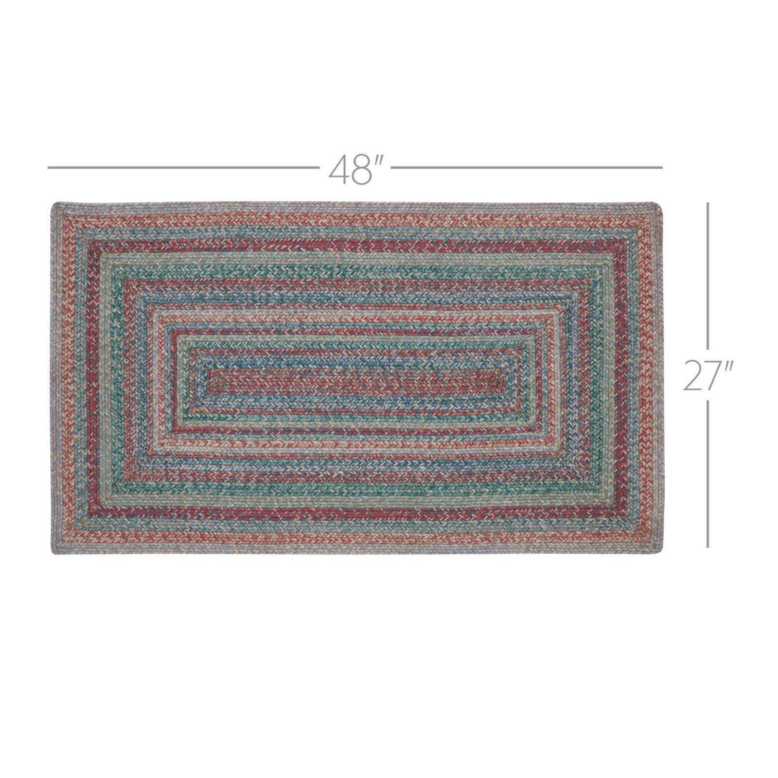 Farmhouse 27″x48″ Accent Rug Green Multi Braided Textured Floor Decor VHC Brands