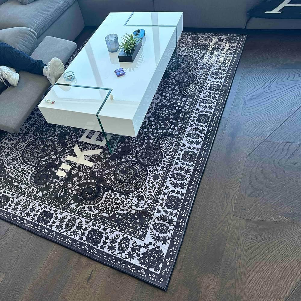 Cashew Flower Classic Paisley Cashmere Area Rug – 6×8.2ft Premium Decor