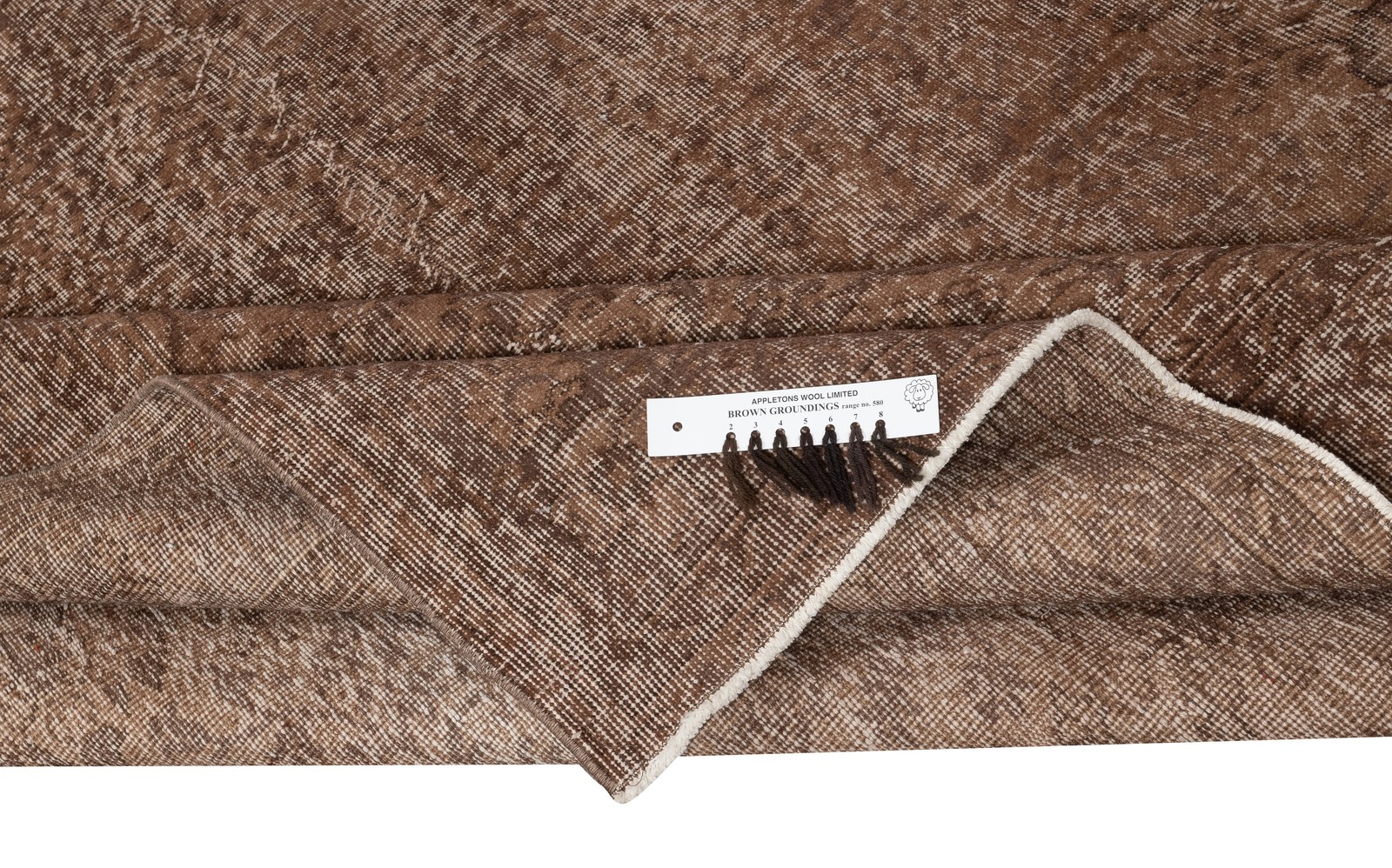 6.5×9.5 Ft Vintage Handmade Turkish Rug Overdyed in Brown for Modern Interiors