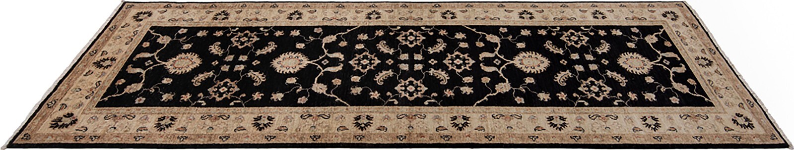 Ziegler 247×81 cm hand knotted oriental fine black runner carpet