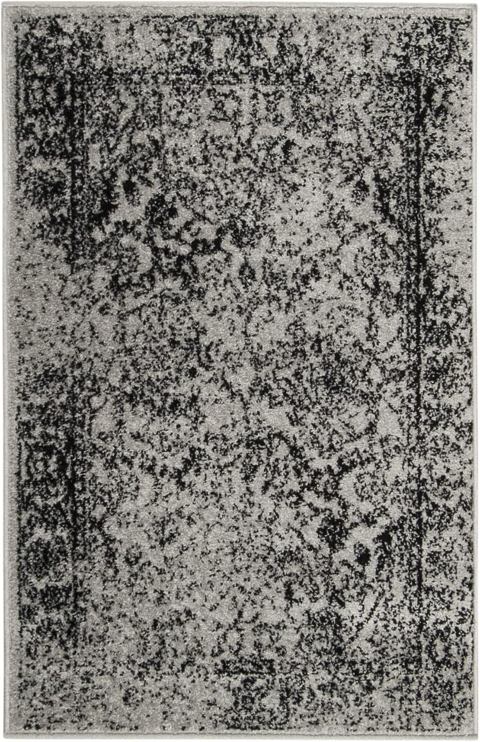 SAFAVIEH Adirondack Collection Accent Rug – 2’6″ X 4′, Grey & Black, Distressed