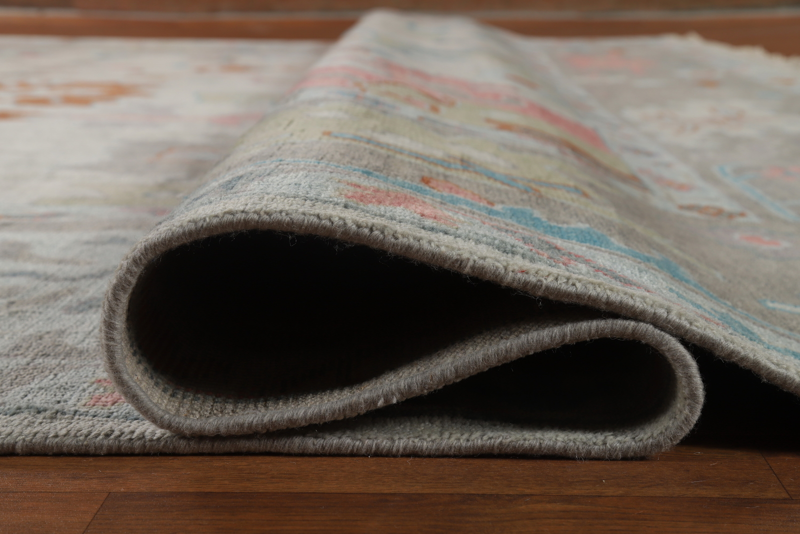 Bohemian Oushak Indian Area Rug Hand-Knotted Wool Large Rugs 12×15 ft Grey