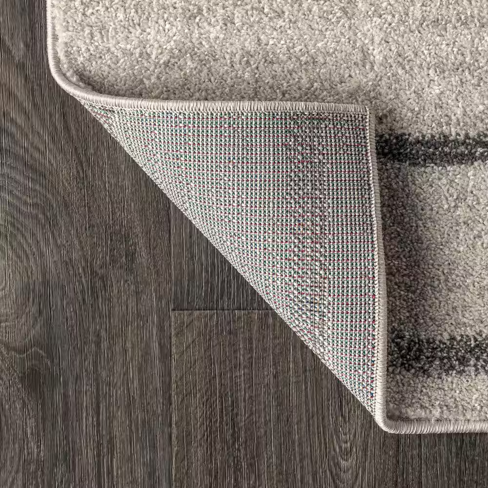 Williamsburg Minimalist Stripe Cream/Gray 2 Ft. X 8 Ft. Runner Rug