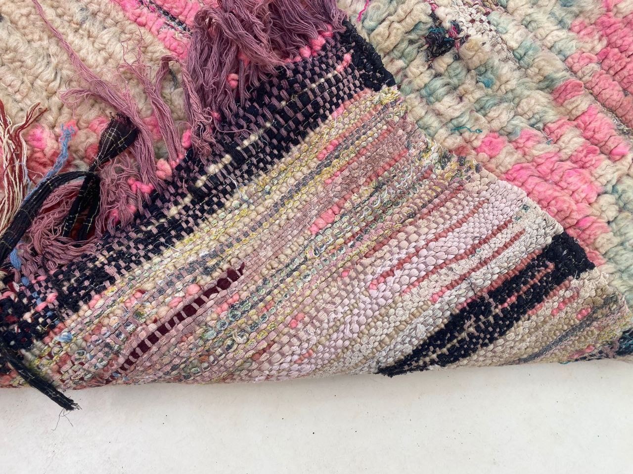 Moroccan Handmade Berber Wool Rug 1’9×6’9 Colorful Authentic Vintage Hallway Rug