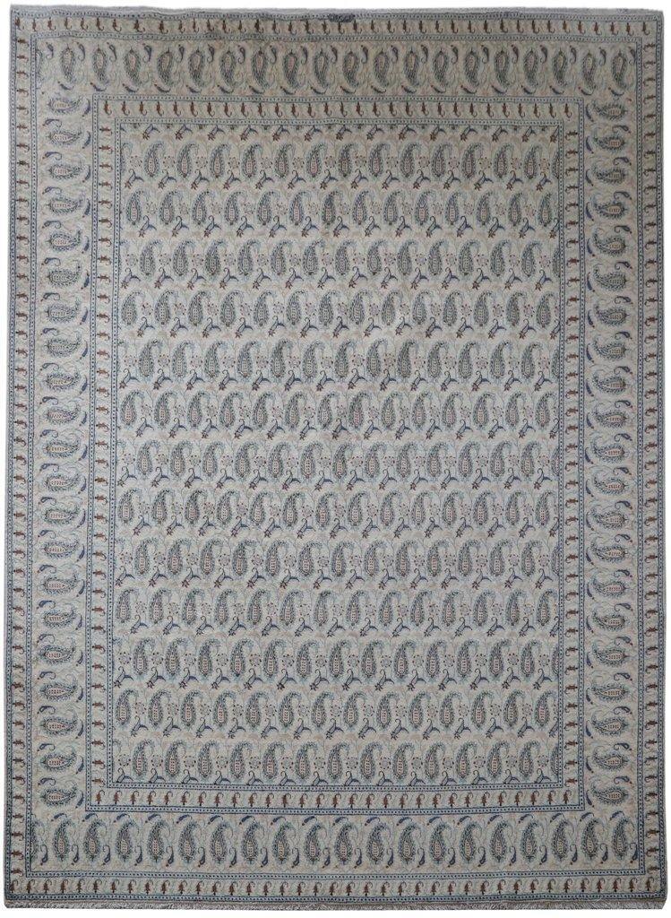 10×13′ Ivory Traditional Signed Kashaan Rug 81148