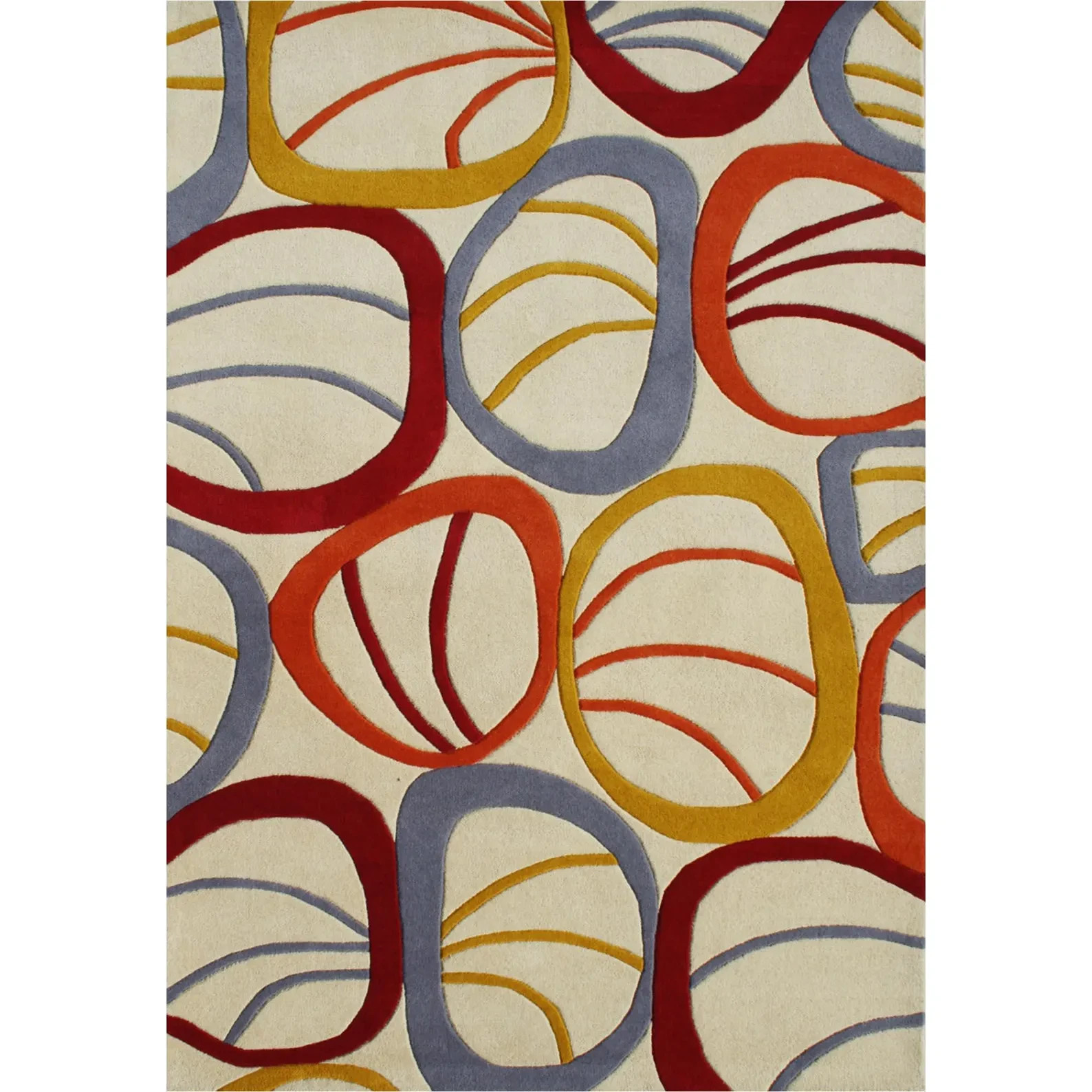 Hand-Tufted Modern Area Rug: Abstract Oval Pattern – Aurum Home
