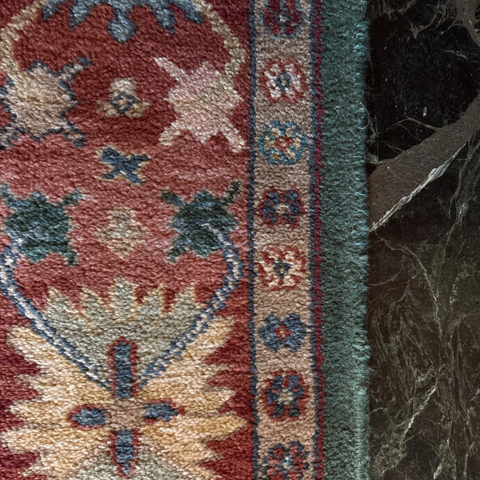 Karastan~5’9″ x 9′ “KUBA” #797 RARE VARIEGATED TEAL RUG/CARPET ~Very Fine
