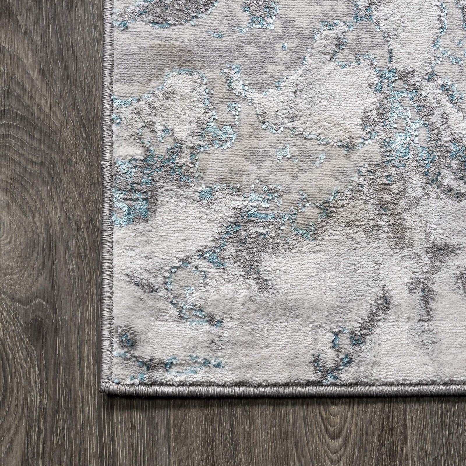Jonathan Y Swirl Marbled Gray/Turquoise Indoor Area Rug 3X5 Ft Abstract For