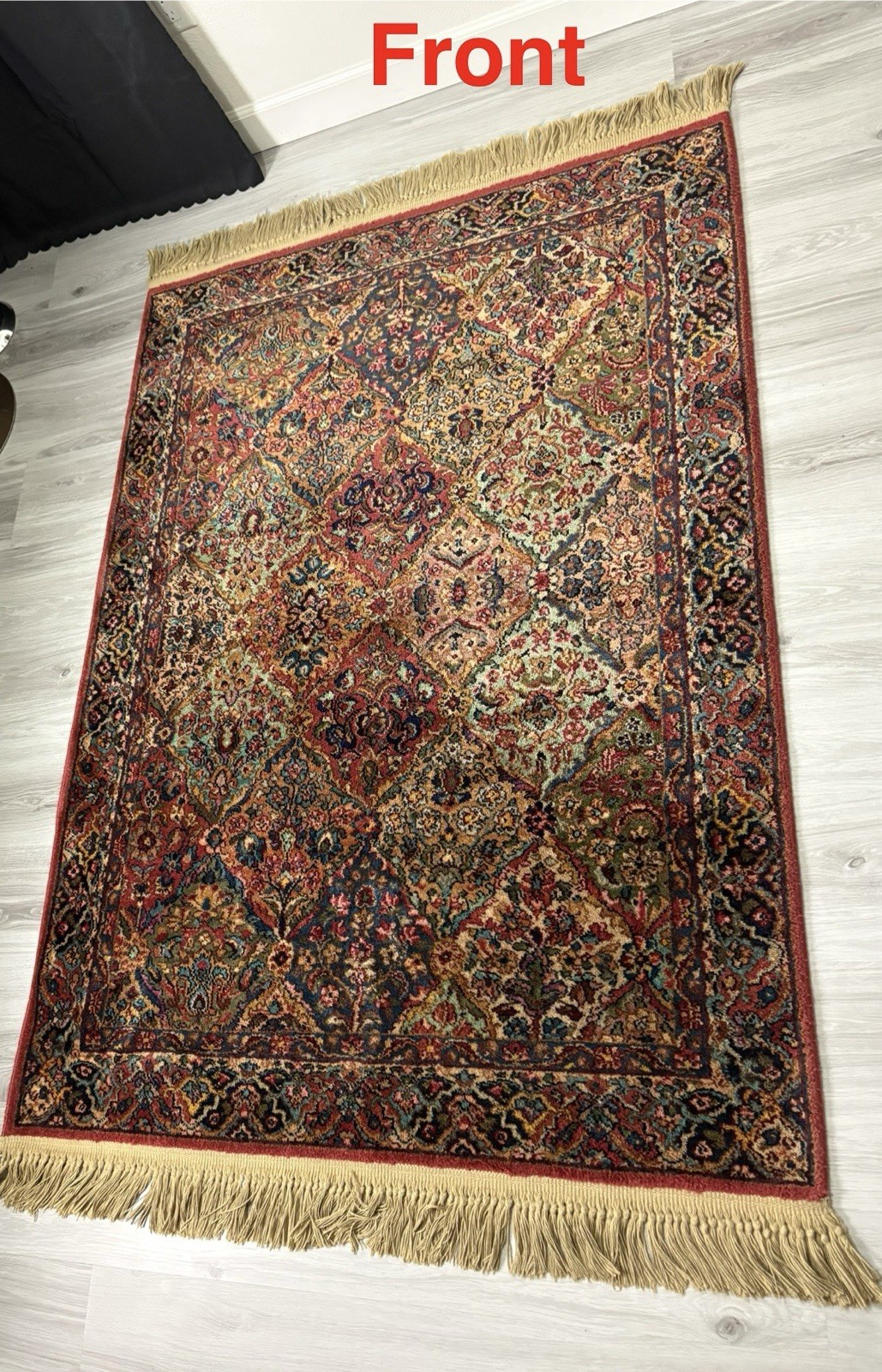 KARASTAN CARPET RUG MULTI-COLOR PANEL KARMAN 717 4’3 X 6 100%WOOL PILE MOTHPROOF
