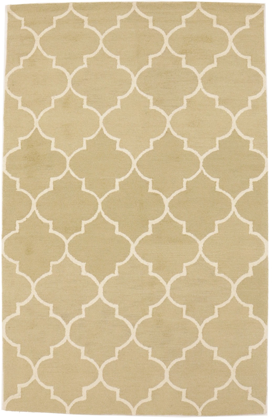 Beige Trellis Design Modern Rug 5X8 Hand-Tufted Contemporary Foyer Room Carpet