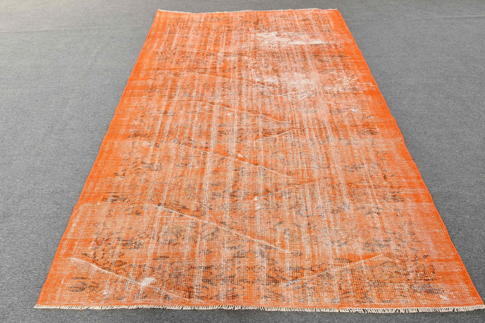 5,4×9,2 ft Rug, Vintage Turkish Rug, Orange Black Moroccan Rug