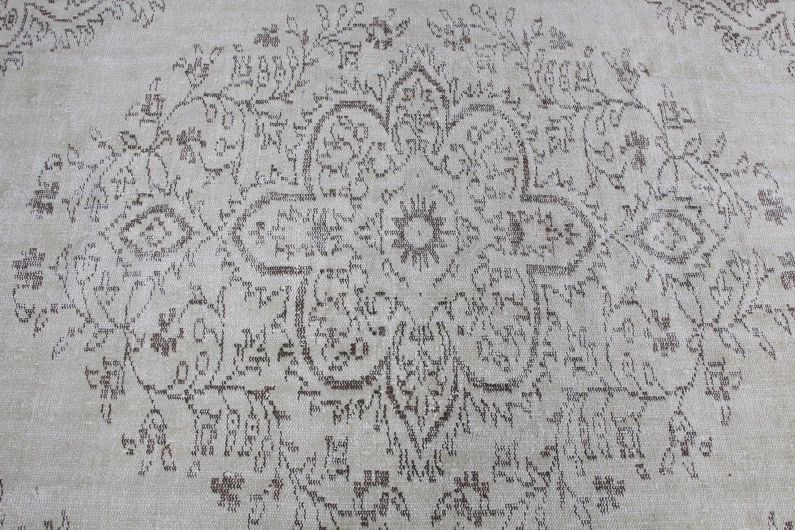 Turkish Large Rug, 5,5×8,6 ft Vintage Rug, White Wool Rug