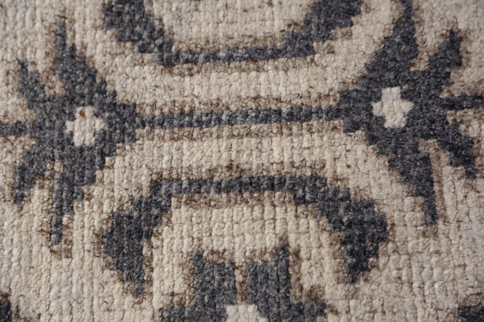 Hand-Knotted Oriental Wool Carpet Beige Geometric Moroccan Oriental Rug 4×8 Ft