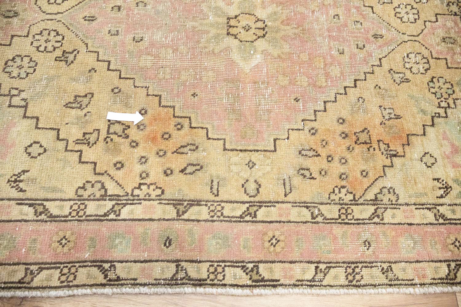 Semi-Antique Distressed Handmade Floral Oriental Wool Rug Entryway Carpet 3×5 Ft