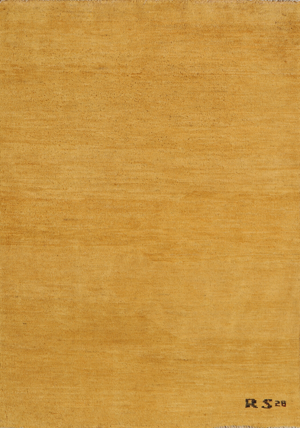 Versatile Gabbeh Solid Design Gold Wool Modern Foyer Rug Ideal for Any Room 3×4