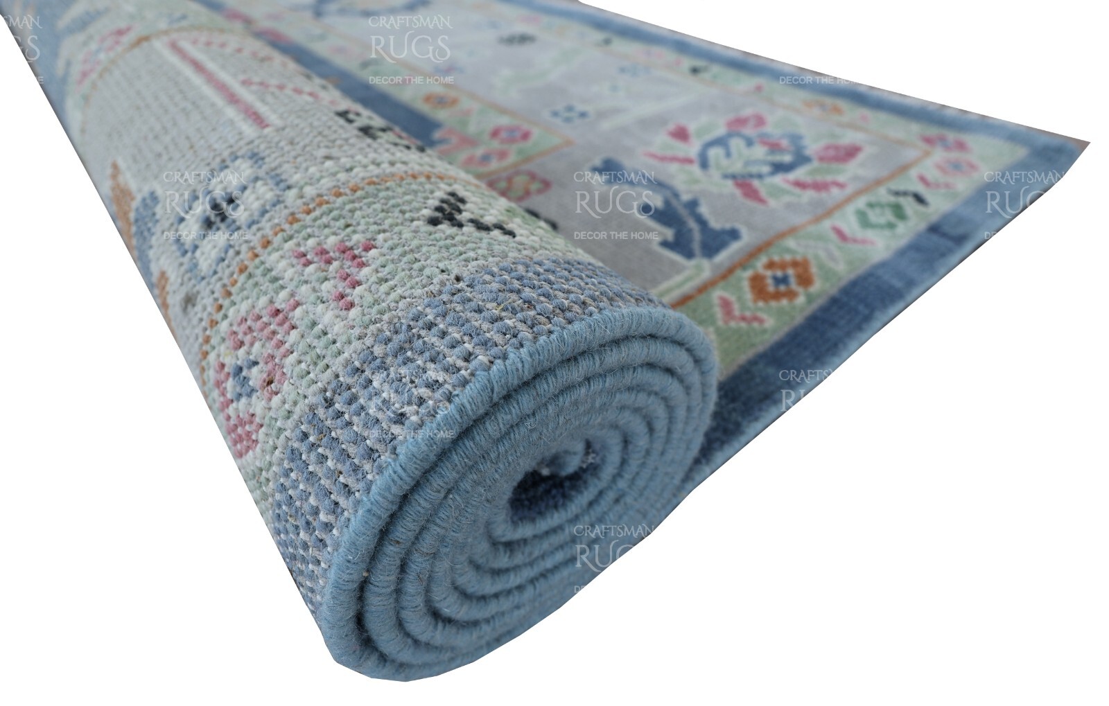 Oushak Hand Knotted Blue 4×6, 5×8, 6×9, 8×10, 9×12, 10×14, 12×15 Wool Area Rug