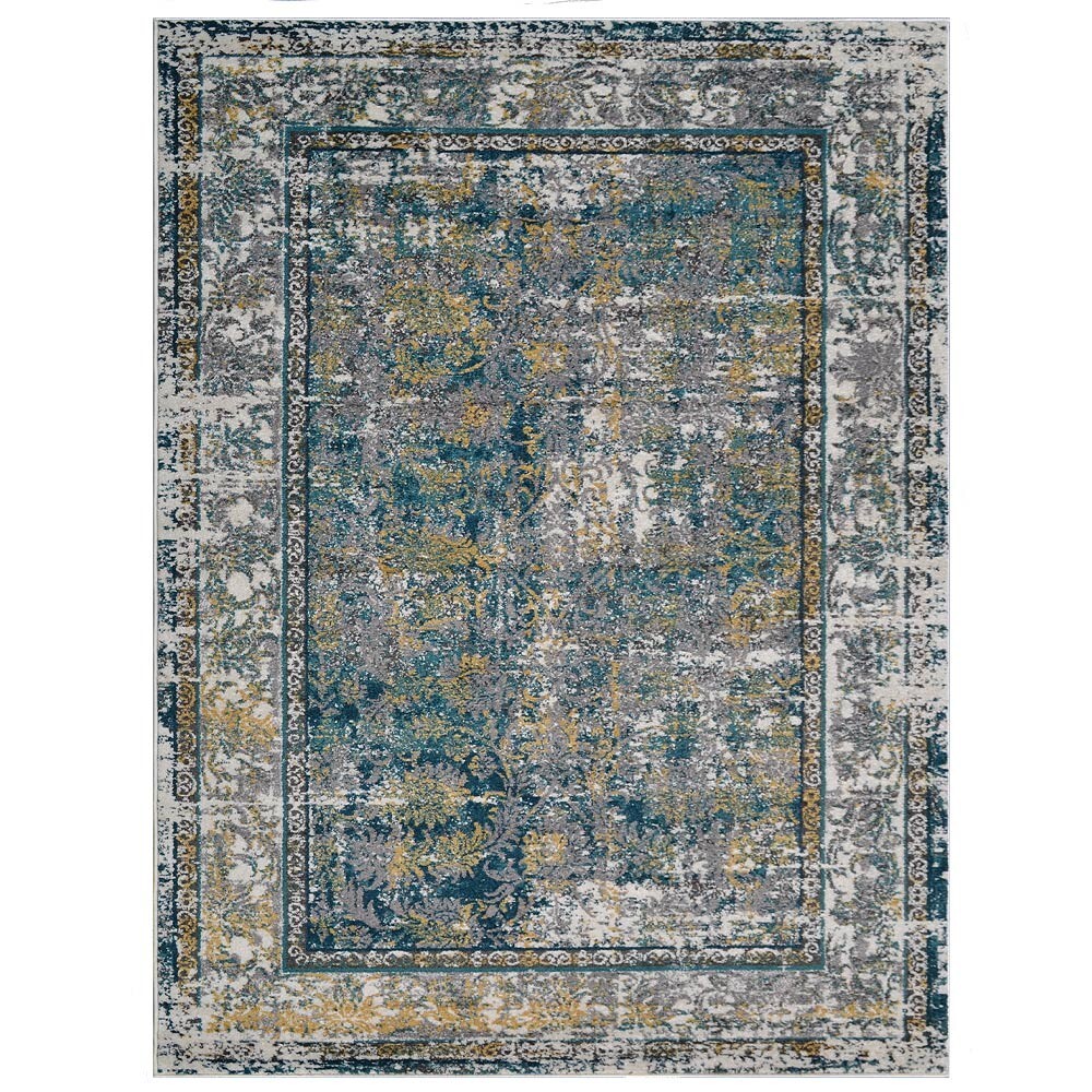 Machine Woven Heat Set Polypropylene Area Rug Oriental Silver BBH Homes BBM00036