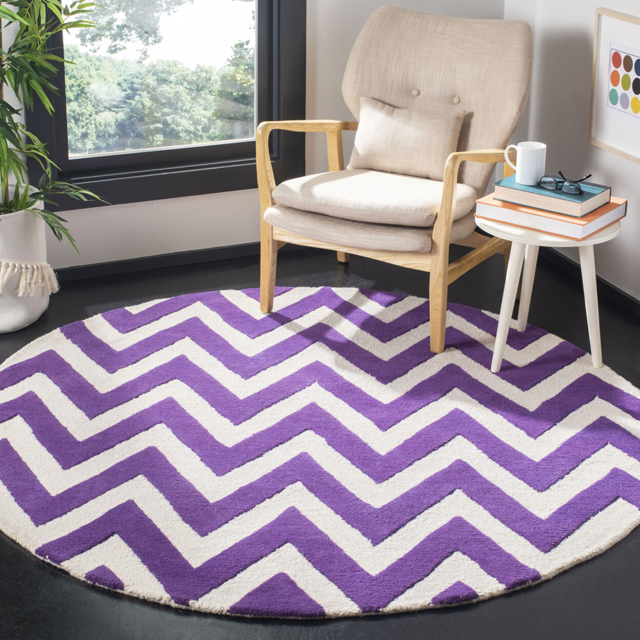 SAFAVIEH Cambridge CAM139K Handmade Purple /Ivory Rug