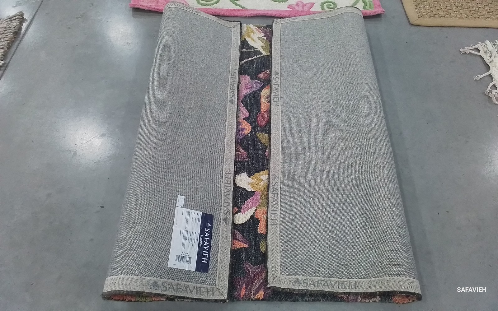 CHARCOAL / PLUM 4′-0″ x 6′-0″ Back Stain Rug, Reduced Price 1172797757 BLM467H-4