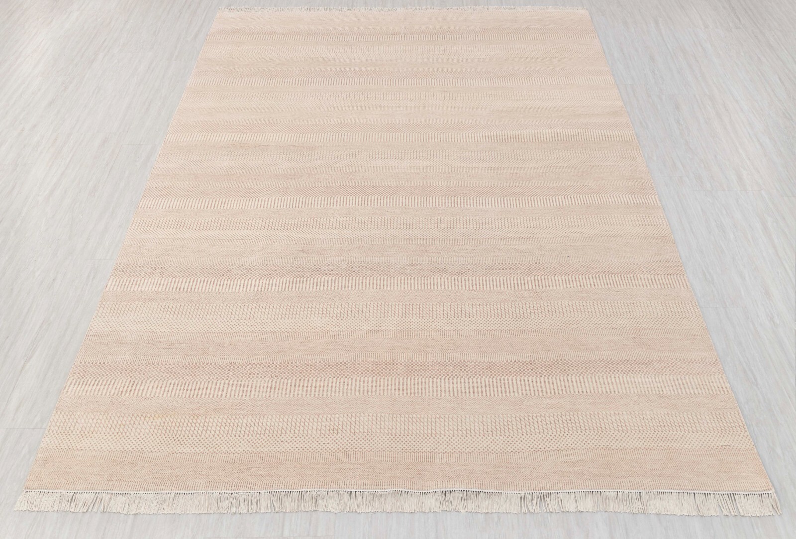 8.6×11.6 Beige Indo Savannah Rug Soft Wool & Silk Contemporary Look Handmade Rug