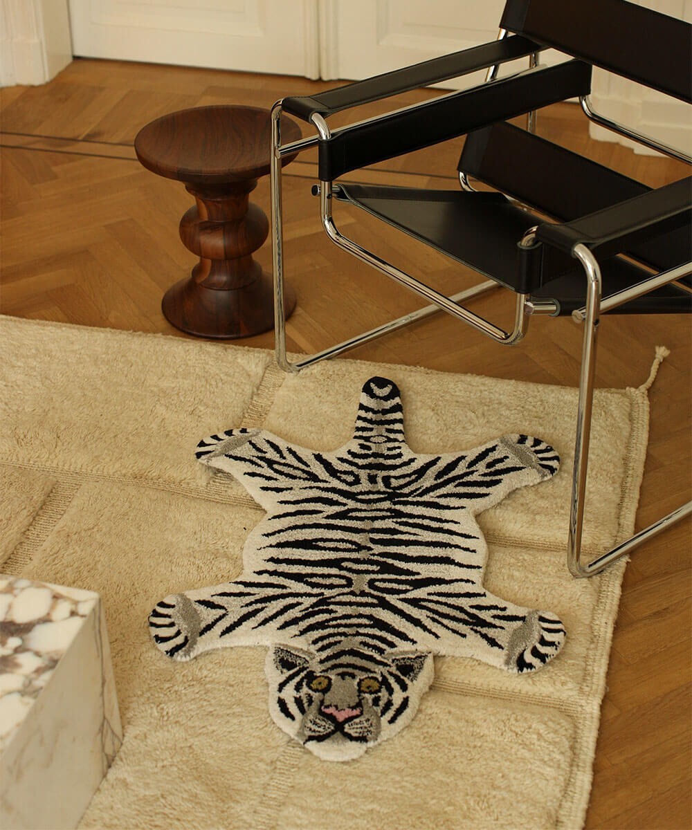 Tiger Rugs 3×5 ft Handmade Hand tufted 100% New Zealand Wool for Any Room Kid
