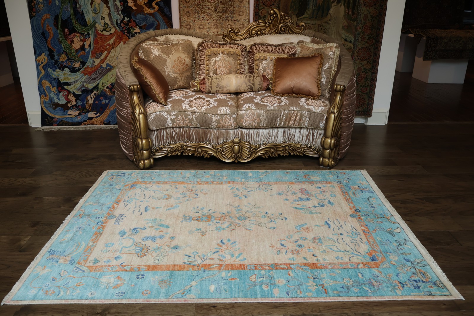 Animal Pictorial Art Deco Chinese Area Rug 5×7 Ft Handmade Transitional Carpet