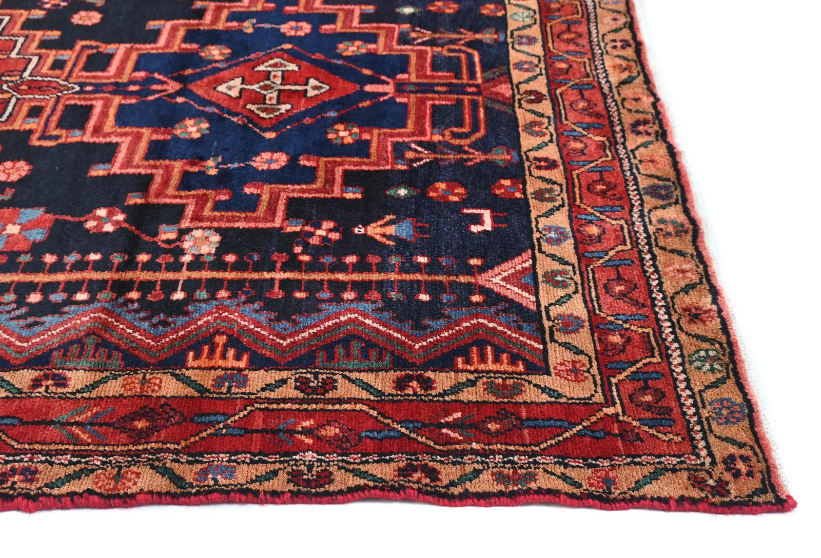 5×8 Vintage Purple Tribal Pictorial Rug Hand-Knotted Wool Oriental Carpet