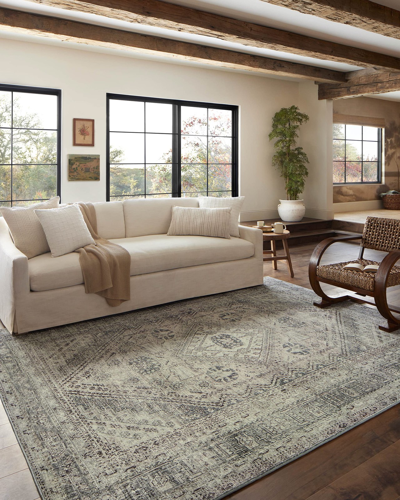 Magnolia Home by Joanna Gaines Sinclair Collection SIN-04 Natural/Sage 5′-0″ …