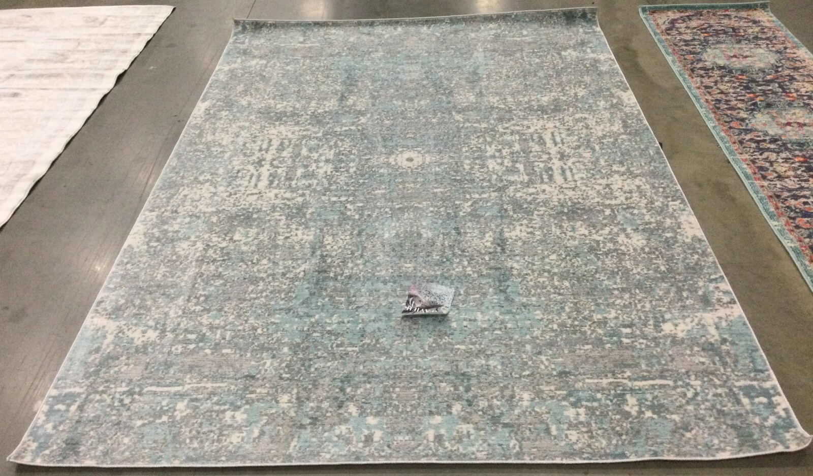 TEAL / MULTI 6′ X 9′ Back Stain Rug, Reduced Price 1172654456 MYS971A-6