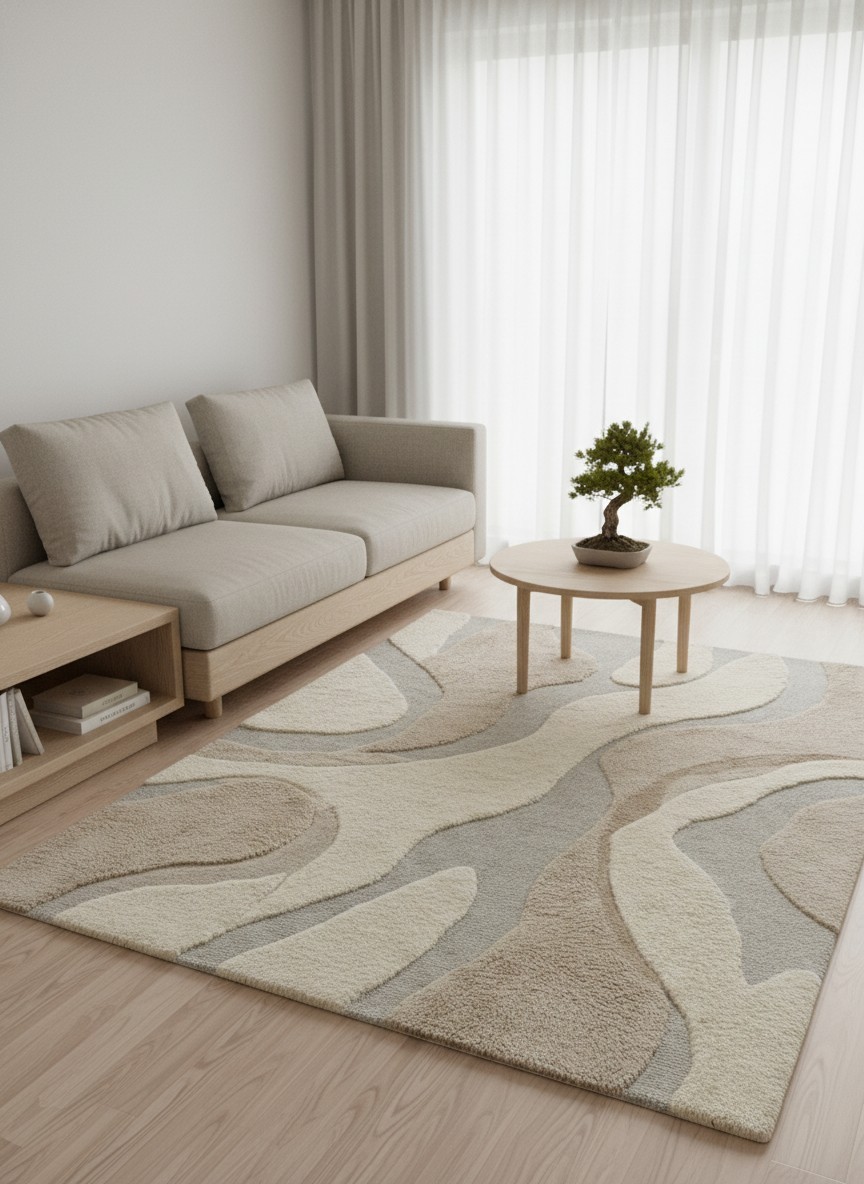Handmade Rug | Retro Wool Rug | Wool Rugs | Living Room Rug | Tufted A495