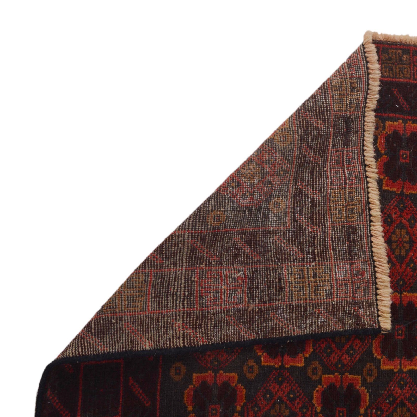 Afghan Red Carpet Handmade Geometric Rug 100% Wool Tribal Rug 2’11×4’10ft W36534
