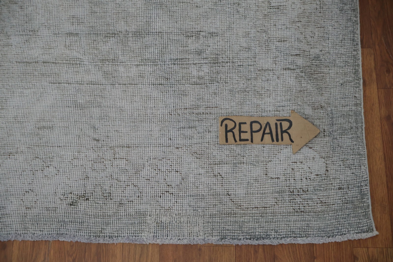 Distressed Gray Vintage Area Rug Handmade Traditional with Subtle Pattern 6×9