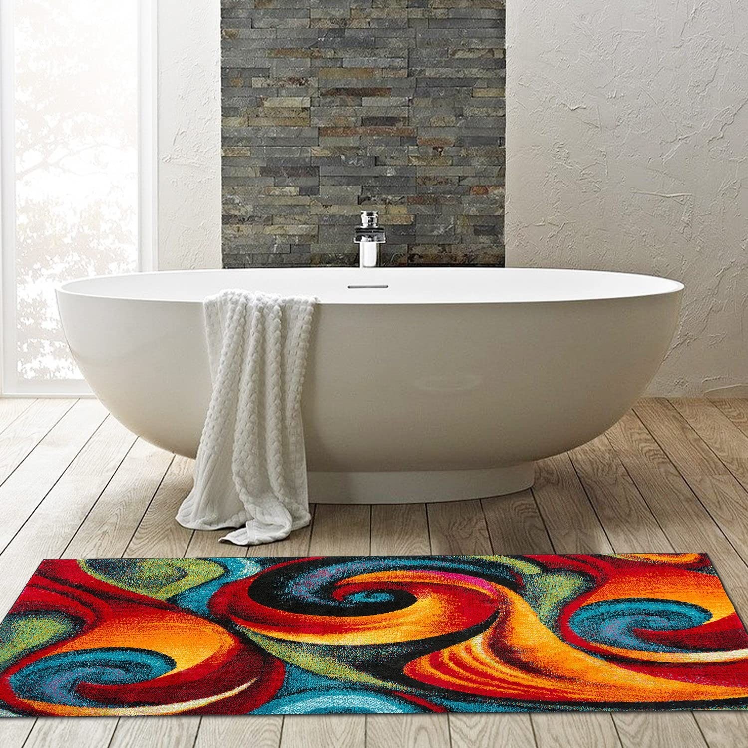 Abstract Rugs Modern Geometric Area Rug Bedroom Living Room Floor Carpet with…