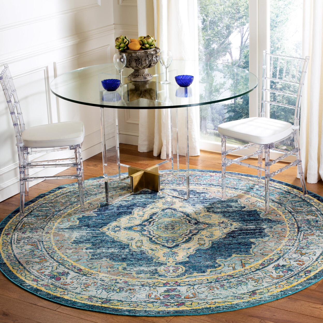 SAFAVIEH Crystal CRS500M Blue / Yellow Rug