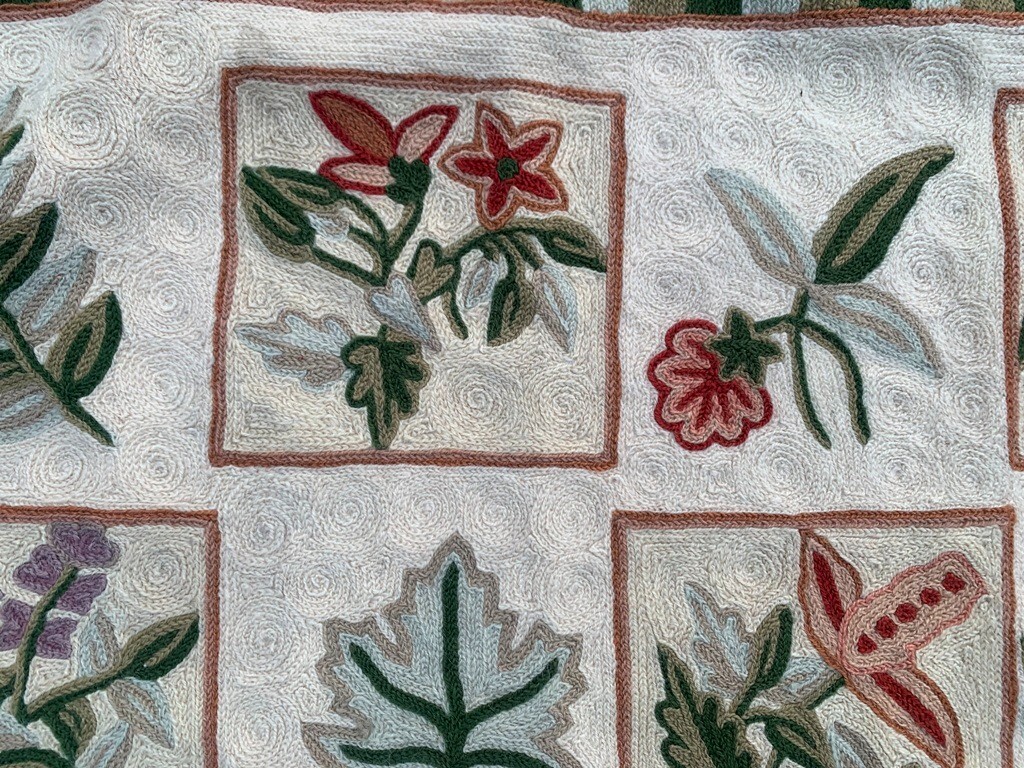 3×5 ft Vintage French Handmade Aubusson Rug Needle Point Floral Wool Kilim Rug