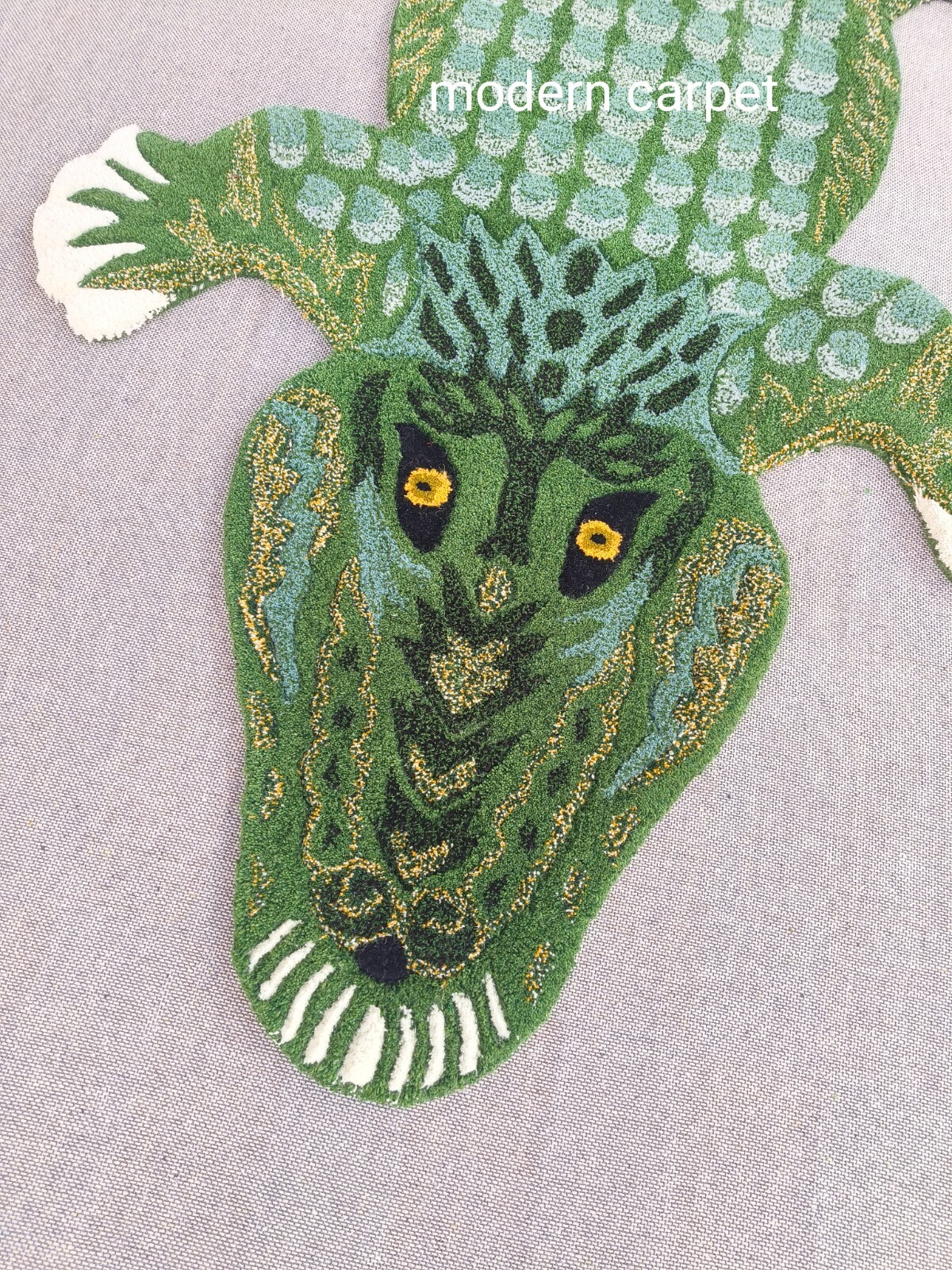 Crocodile Rugs 2×4 Feet Handmade 100% Woolen Hand Tufted Rug For Home Decoration