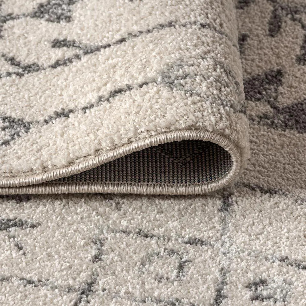 Area Rug Rectangle Cream/Gray 8 ft. x 10 ft. Entryway, Living Room Ziri Moroccan
