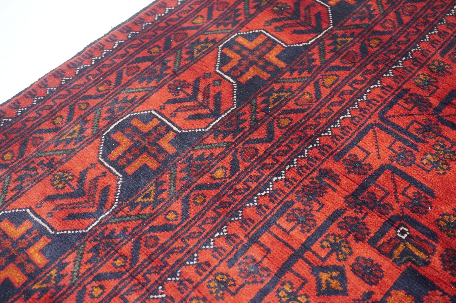 6’4″x9’8″ Red Khal Mohammadi Afghan Hand Knotted Wool Area Rug