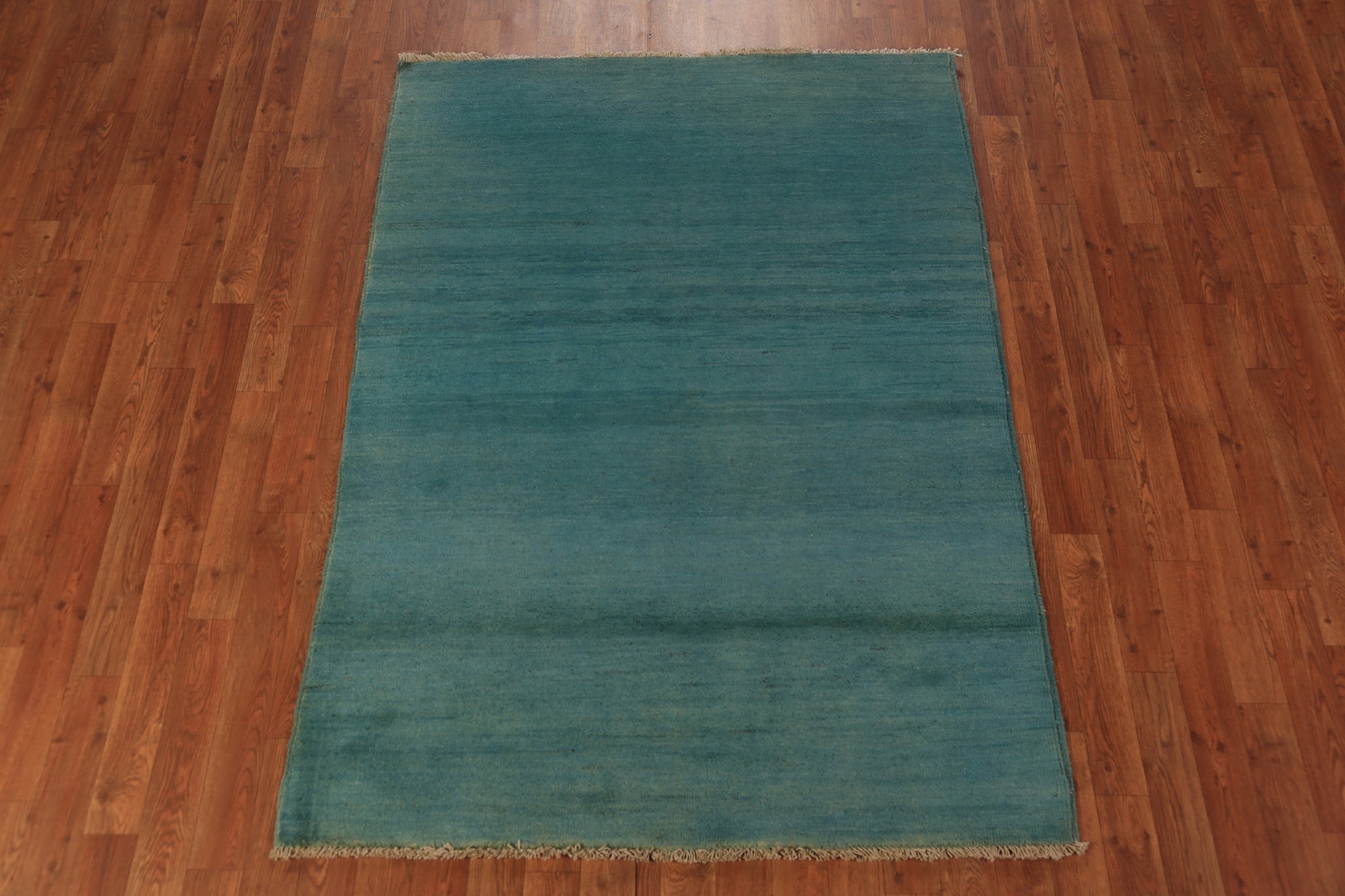 Versatile Gabbeh Solid Design Blue Wool Modern Foyer Rug Ideal for Any Room 4×6